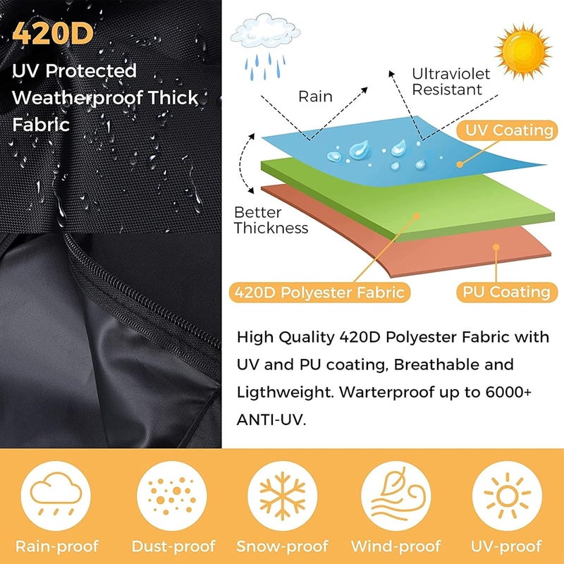 REDRICH Cantilever Patio Umbrella Cover with Push Rod - Waterproof Patio Parasol Covers with Zipper for 9ft to 13ft Offset Outdoor Umbrellas - Image 2